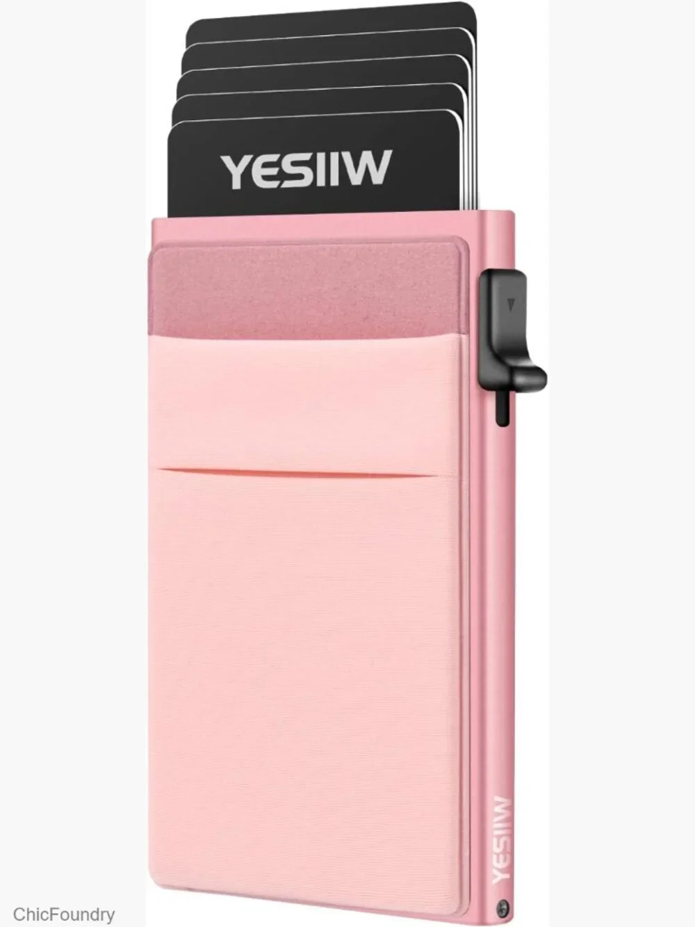 RFID Blocking Slim Minimalist Metal Wallet with Money Pocket Pop Up Card Holder